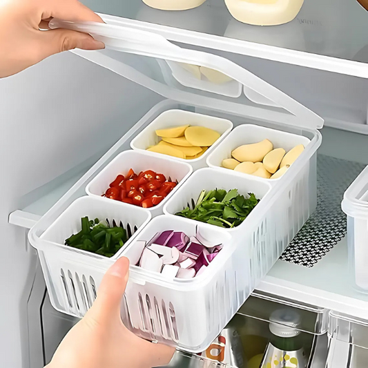 6-Grid Food Storage Container for Organized Freshness