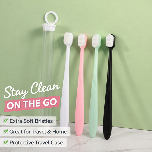 Soft Bristle Toothbrush with Protective Case – Gentle Daily Oral Care