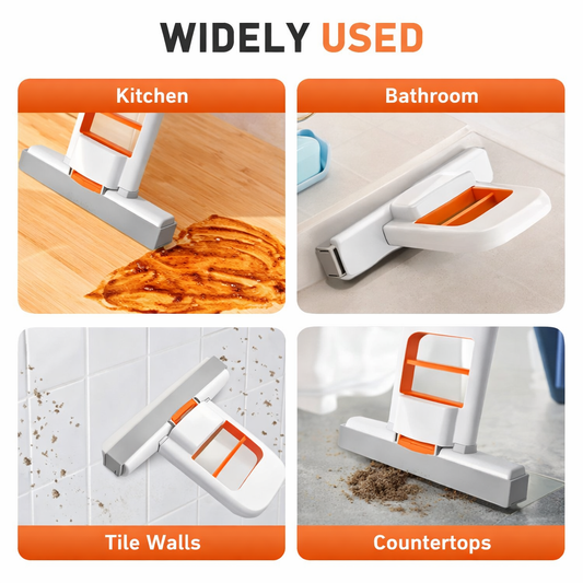 Mini Foldable Desktop Mop | Hands-Free Squeeze Flat Mop for Kitchen, Bathroom & Countertops