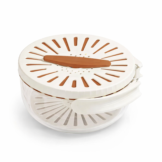 Multifunctional Drain Basket | Fruit & Vegetable Washing Strainer Bowl with Rotating Lid