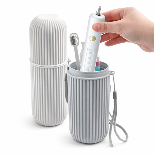 Travel Toothbrush Holder | Portable Oral Care Case with Ventilated Lid & Wrist Strap