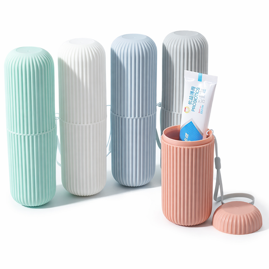 Travel Toothbrush Holder | Portable Oral Care Case with Ventilated Lid & Wrist Strap