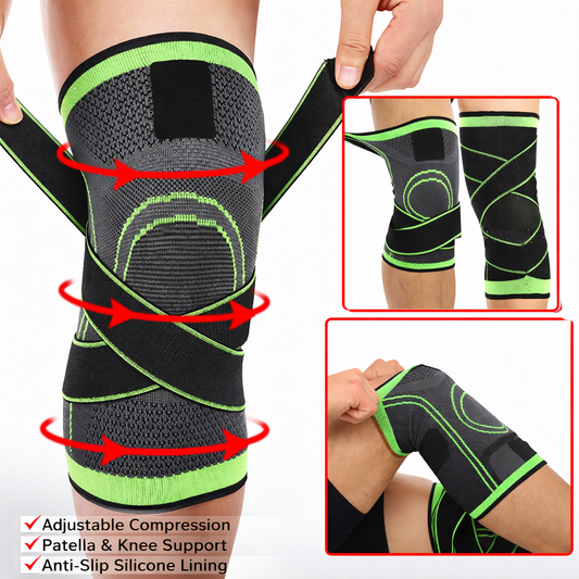 Adjustable Knee Support Brace with Compression Straps – Patella Stabilizer for Sports, Gym & Pain Relief