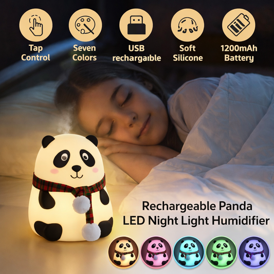 Panda LED Night Light – USB Rechargeable Cute Panda Lamp for Kids