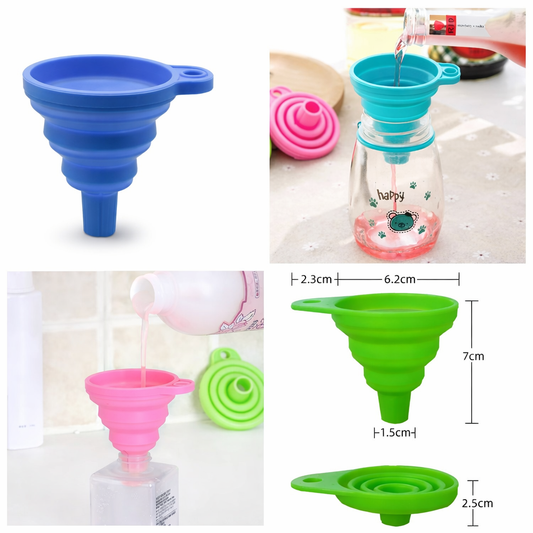 Collapsible Silicone Funnel – Foldable, Reusable Kitchen & Travel Funnel
