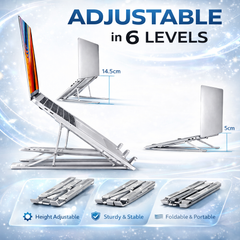 Adjustable Aluminum Laptop Stand – Foldable Ergonomic Notebook Holder