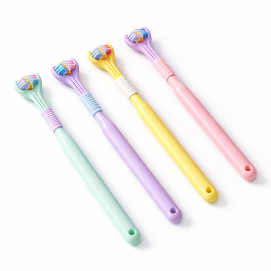 3-Sided Toothbrush Set – Soft Bristles Deep Cleaning for Adults & Kids