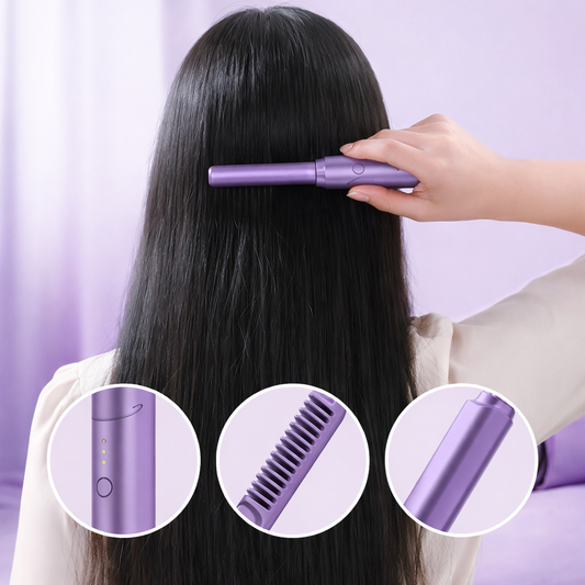 Cordless Heated Hair Straightening Comb | Alku Mart Pakistan